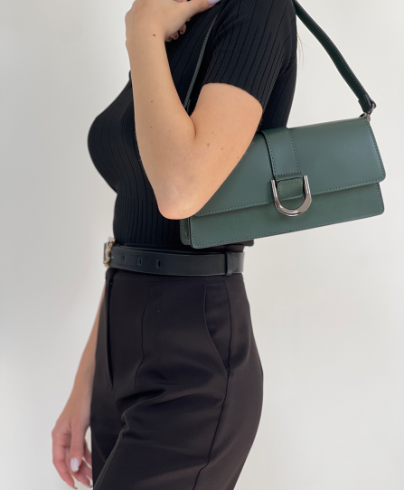Жіноча сумка багет маленька 8643 Dark Green