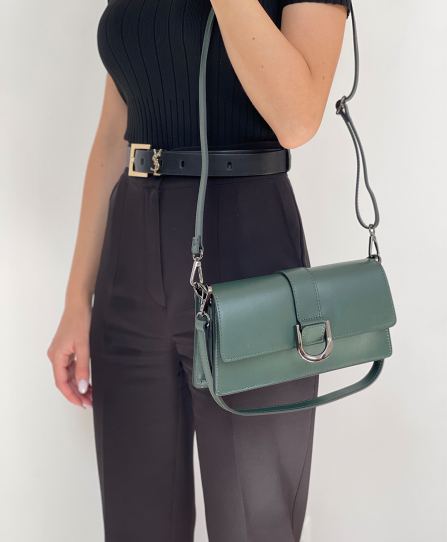 Жіноча сумка багет маленька 8643 Dark Green