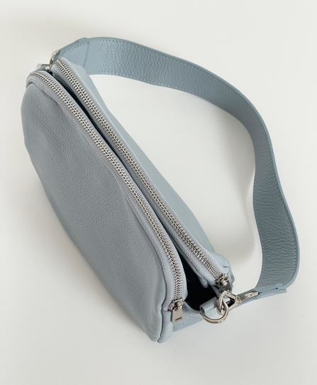 Шкіряна жіноча сумка крос боді 7028 Blue