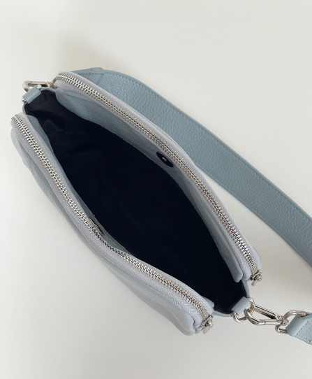 Шкіряна жіноча сумка крос боді 7028 Blue