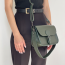 Шкіряна жіноча сумка через плече 3340Dark green
